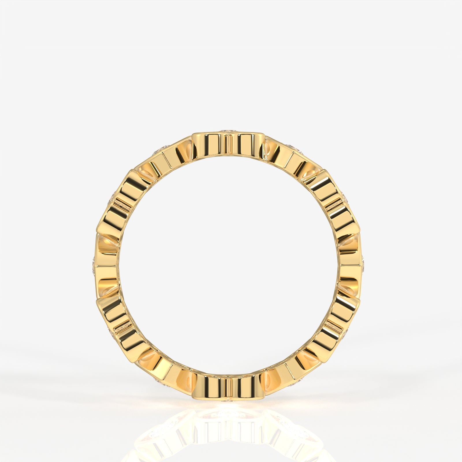 Buy Caratbazaar Round Cut Lab Grown Diamond Heart Eternity 18k Gold Band Ring