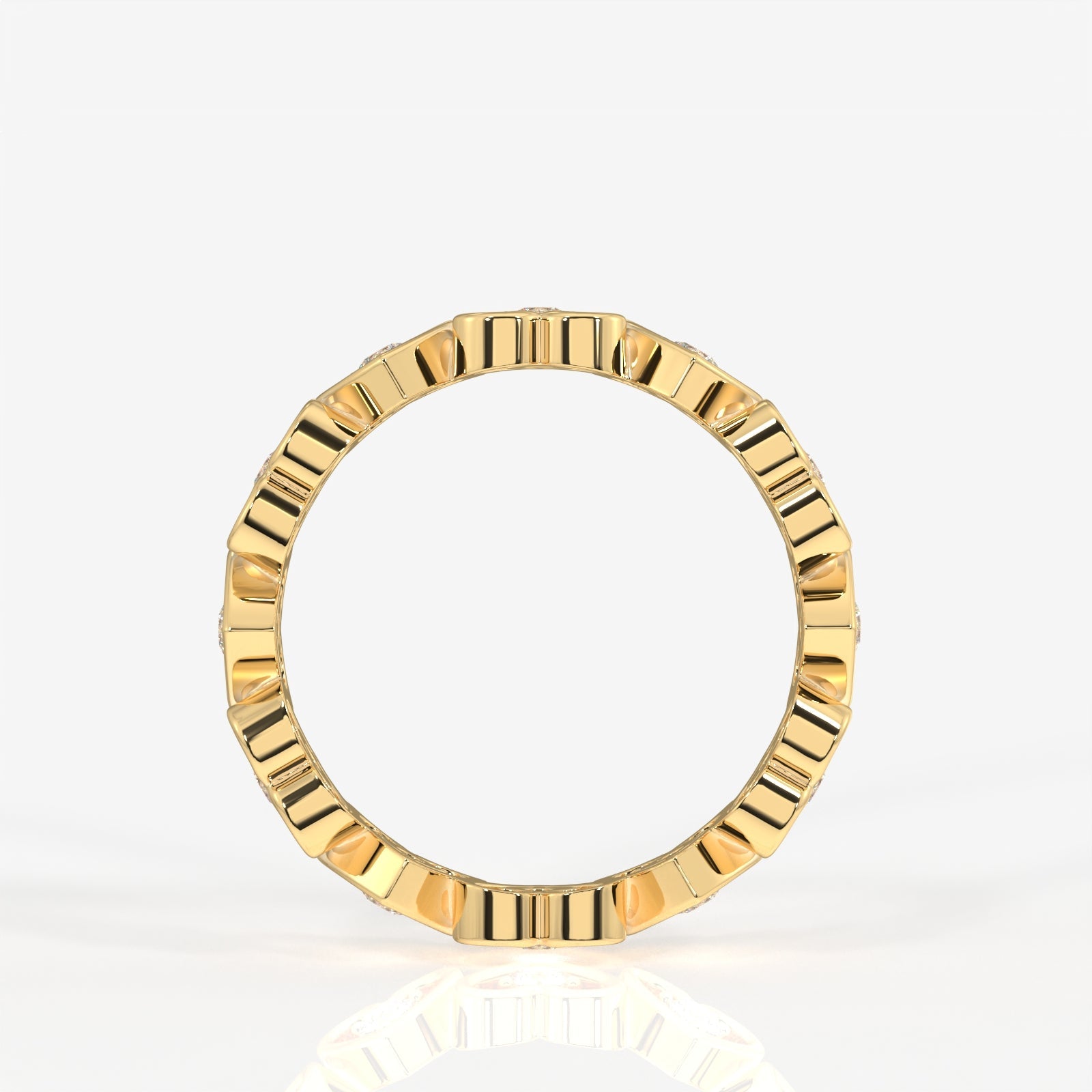 Buy Caratbazaar Round Cut Lab Grown Diamond Heart Eternity 18k Gold Band Ring