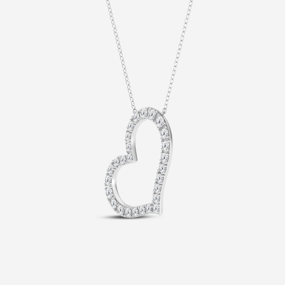 Buy Caratbazaar Round Cut Lab Grown Diamond Heart Fashion 14k Gold Pendant