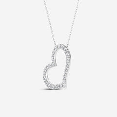 Buy Caratbazaar Round Cut Lab Grown Diamond Heart Fashion 14k Gold Pendant