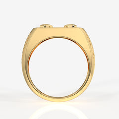 Buy Caratbazaar Round Cut Lab Grown Diamond Men's 14k Gold Ring