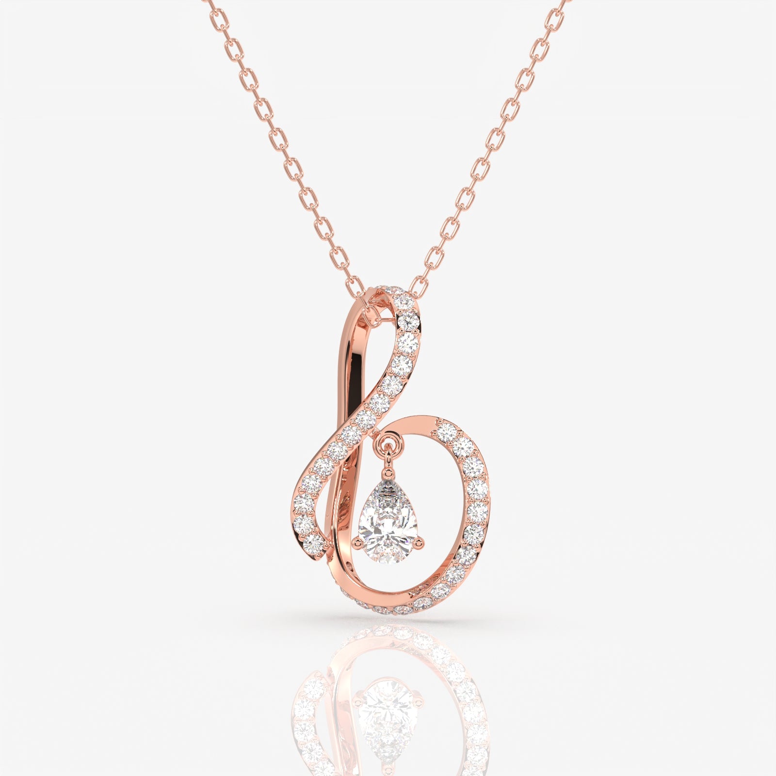 Buy Caratbazaar Round Cut Lab Grown Diamond Pear Prestige Fashion 14k Gold Pendant