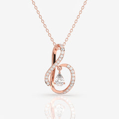 Buy Caratbazaar Round Cut Lab Grown Diamond Pear Prestige Fashion 14k Gold Pendant