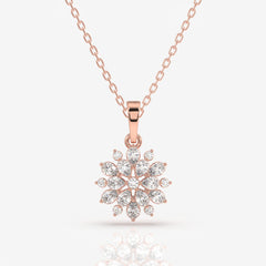 Buy Caratbazaar Round Cut Lab Grown Diamond Petal Essence Fashion 14k Gold Pendant