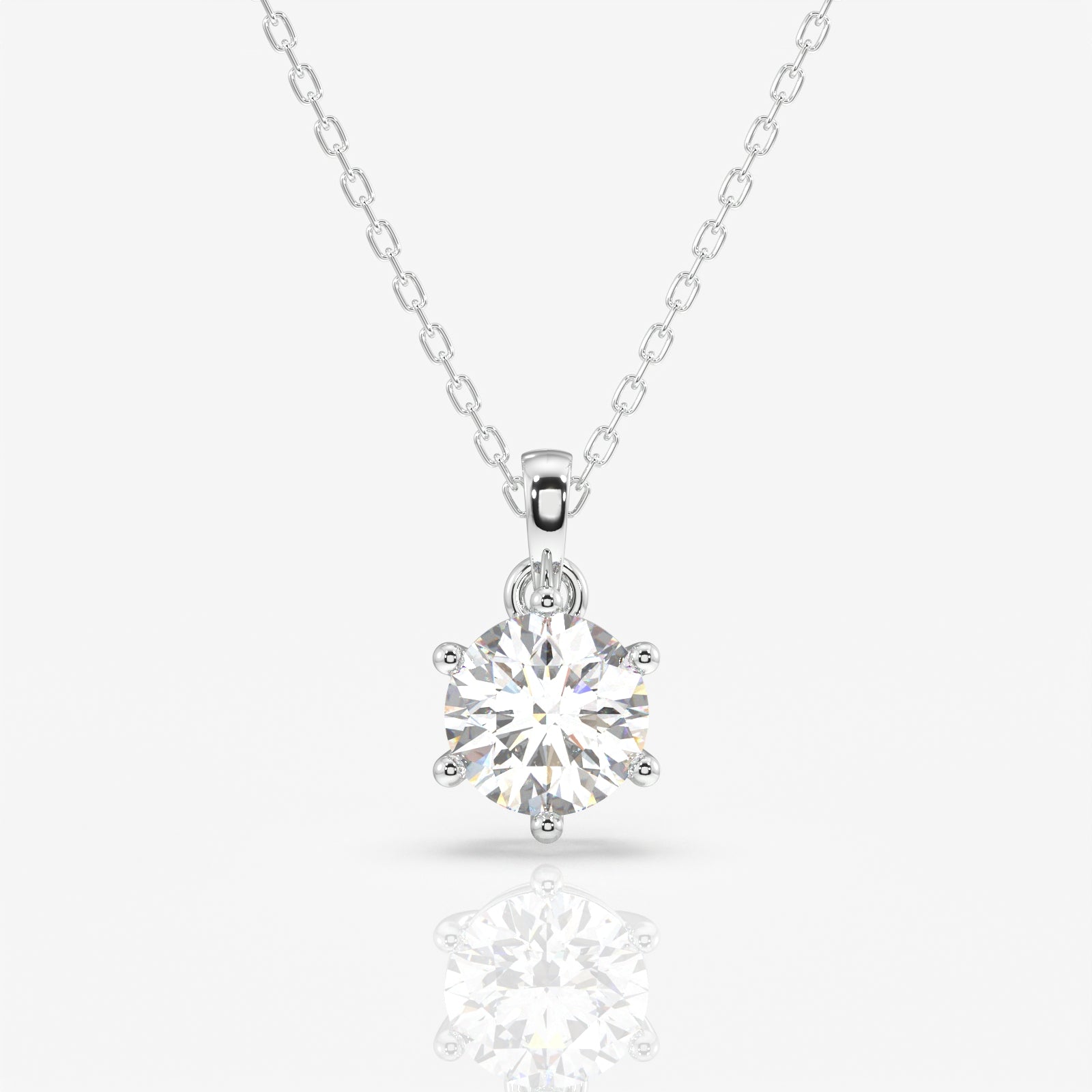 Buy Caratbazaar Round Cut Lab Grown Diamond Six Prong 14k Gold Pendant