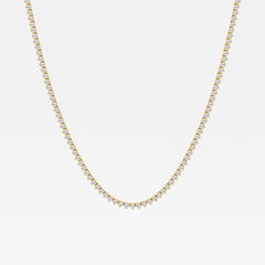 Buy Caratbazaar Round Cut Lab Grown Diamond Three Prong Tennis 14K Gold Necklace