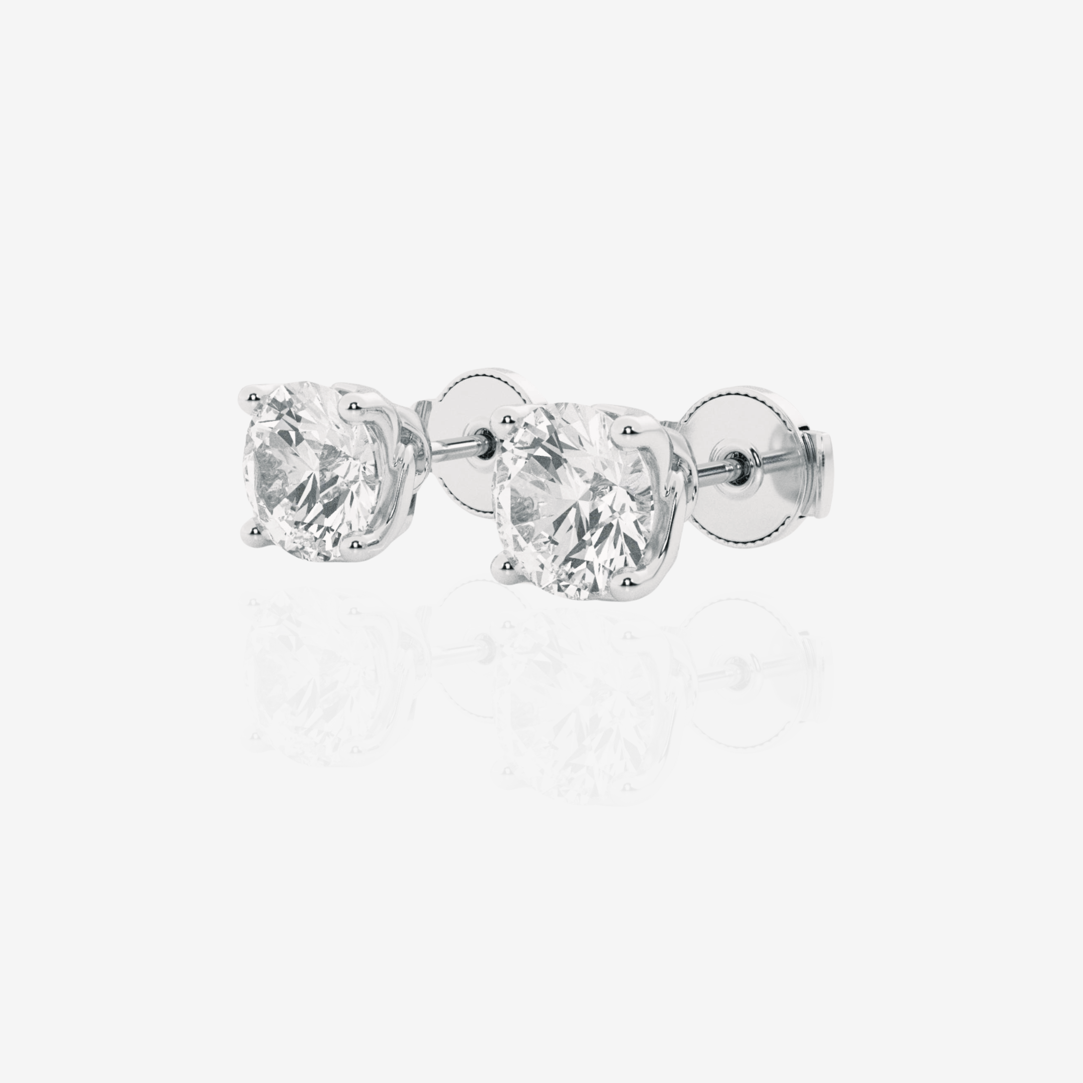 Buy Caratbazaar Round Cut Lab Grown Diamond Twisted Certified Stud 14k Earrings