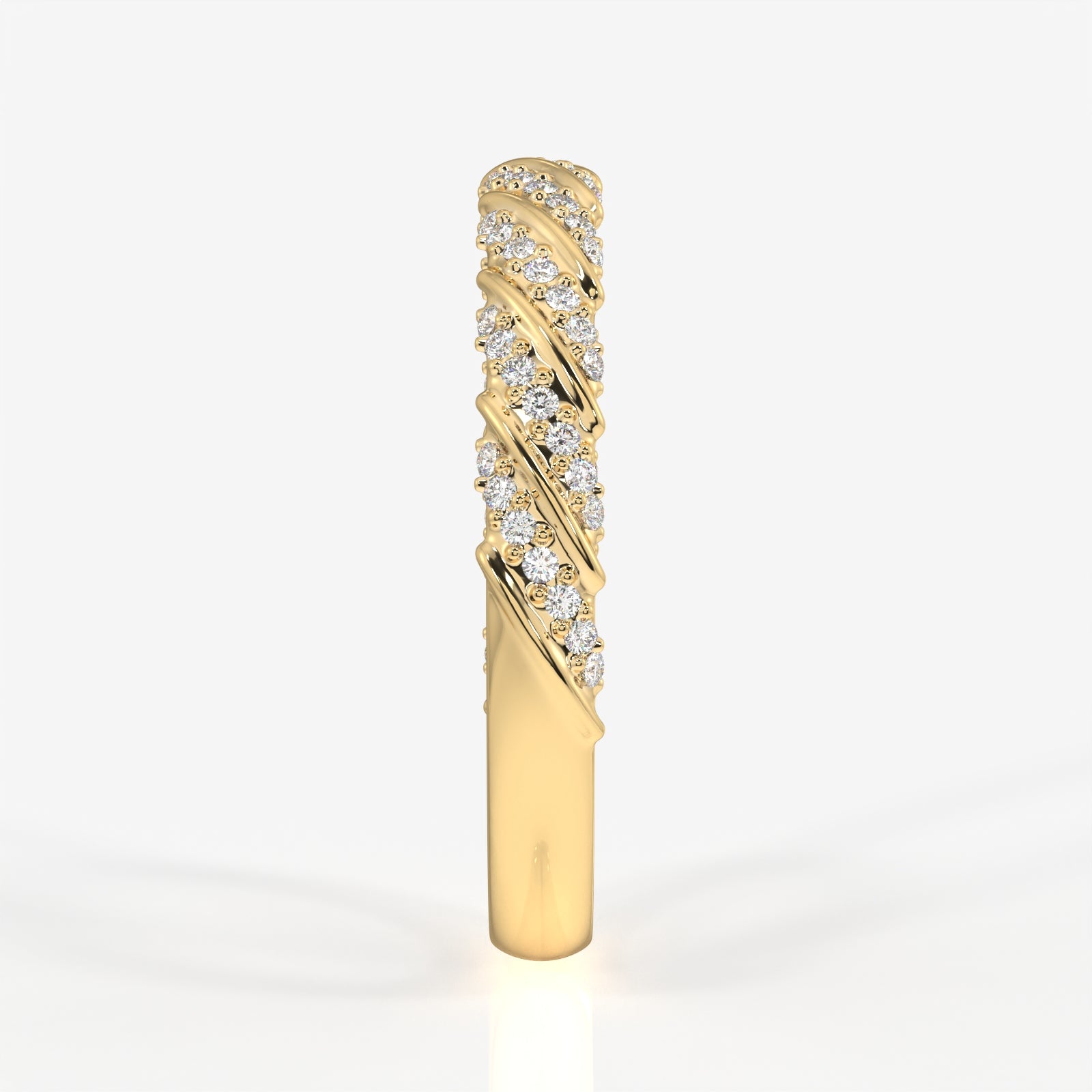 Buy Caratbazaar Round Cut Lab Grown Diamond Wedding Band 14k Gold Ring