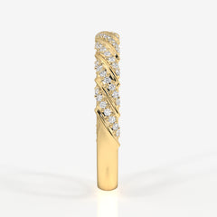 Buy Caratbazaar Round Cut Lab Grown Diamond Wedding Band 14k Gold Ring