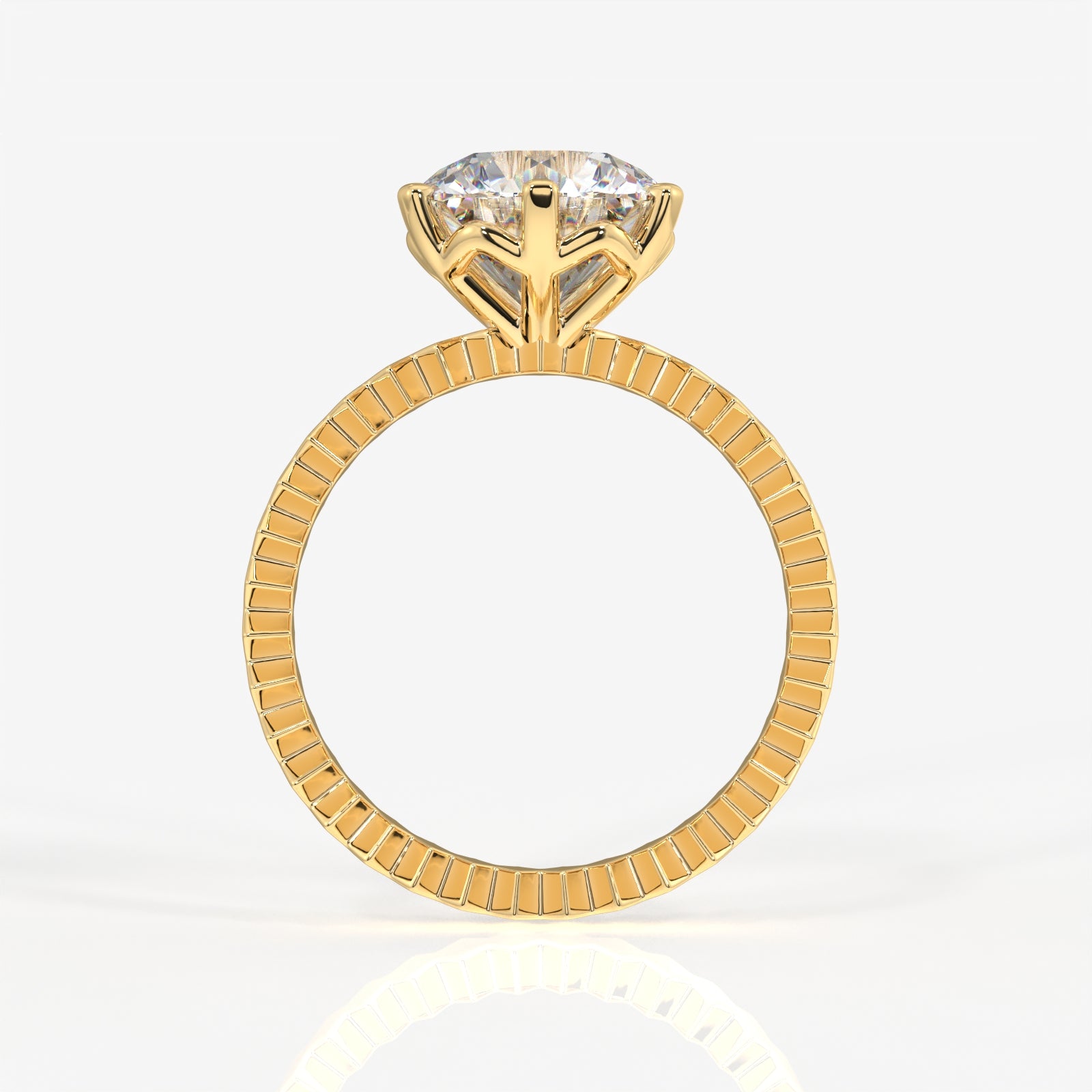 Buy Caratbazaar Round Cut Moissanite Diamond Engagement Sterling Silver Ring