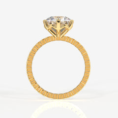 Buy Caratbazaar Round Cut Moissanite Diamond Engagement Sterling Silver Ring