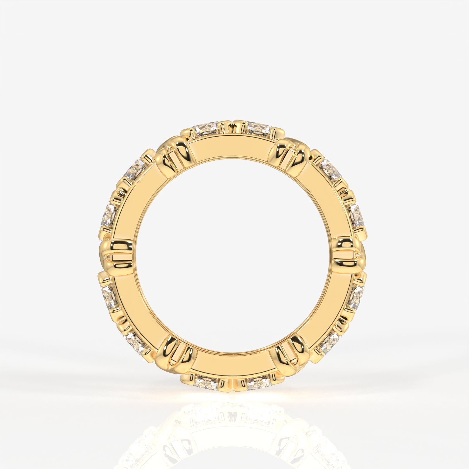 Buy Caratbazaar Round Cut Moissanite Diamond Eternity Band 18K Gold Ring