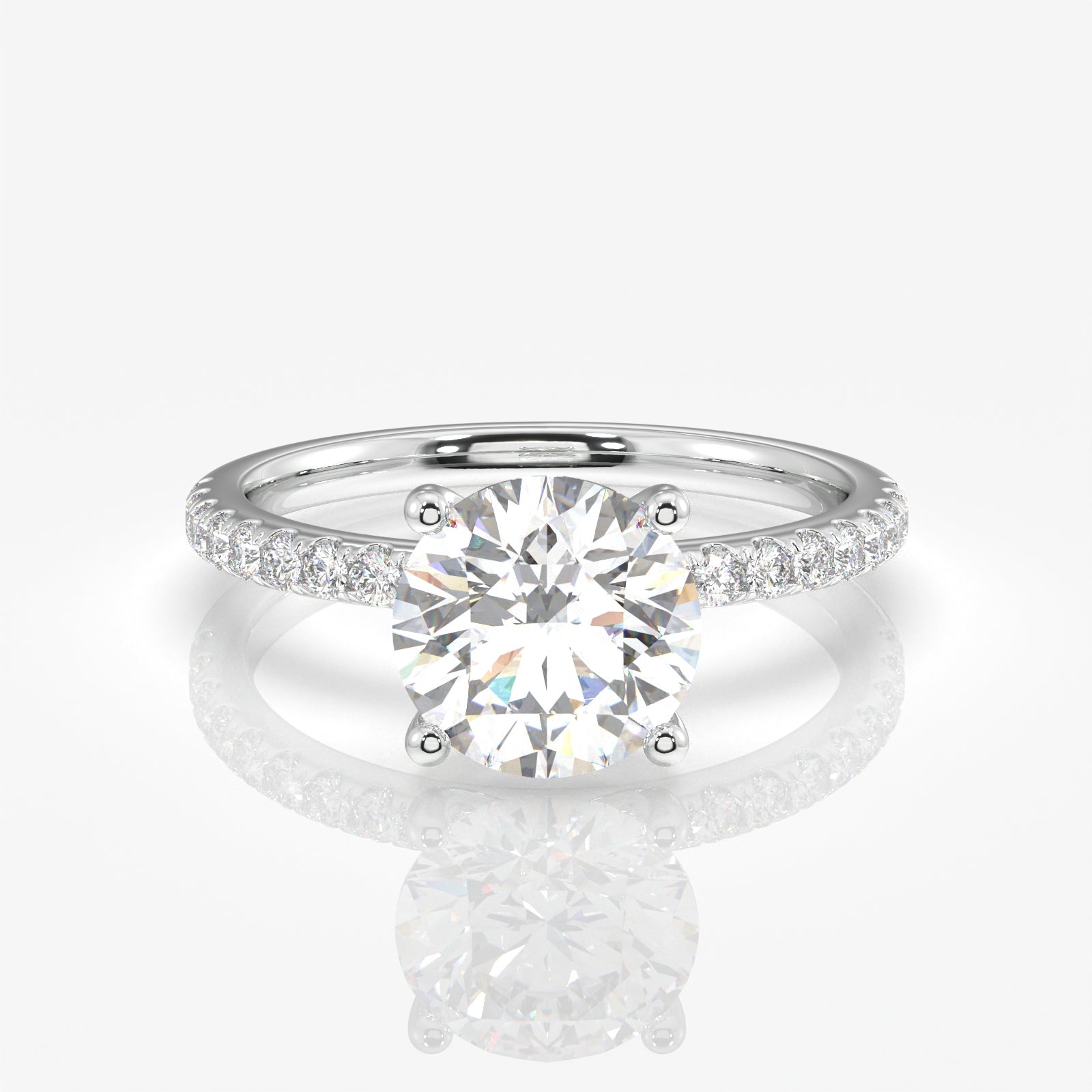 Buy Caratbazaar Round Cut Moissanite Diamond Pave 14k Ring