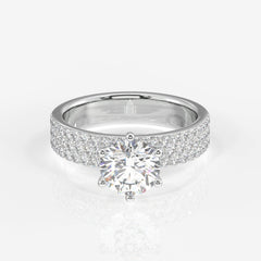 Buy Caratbazaar Round Cut Moissanite Diamond Pave Sterling Silver Ring