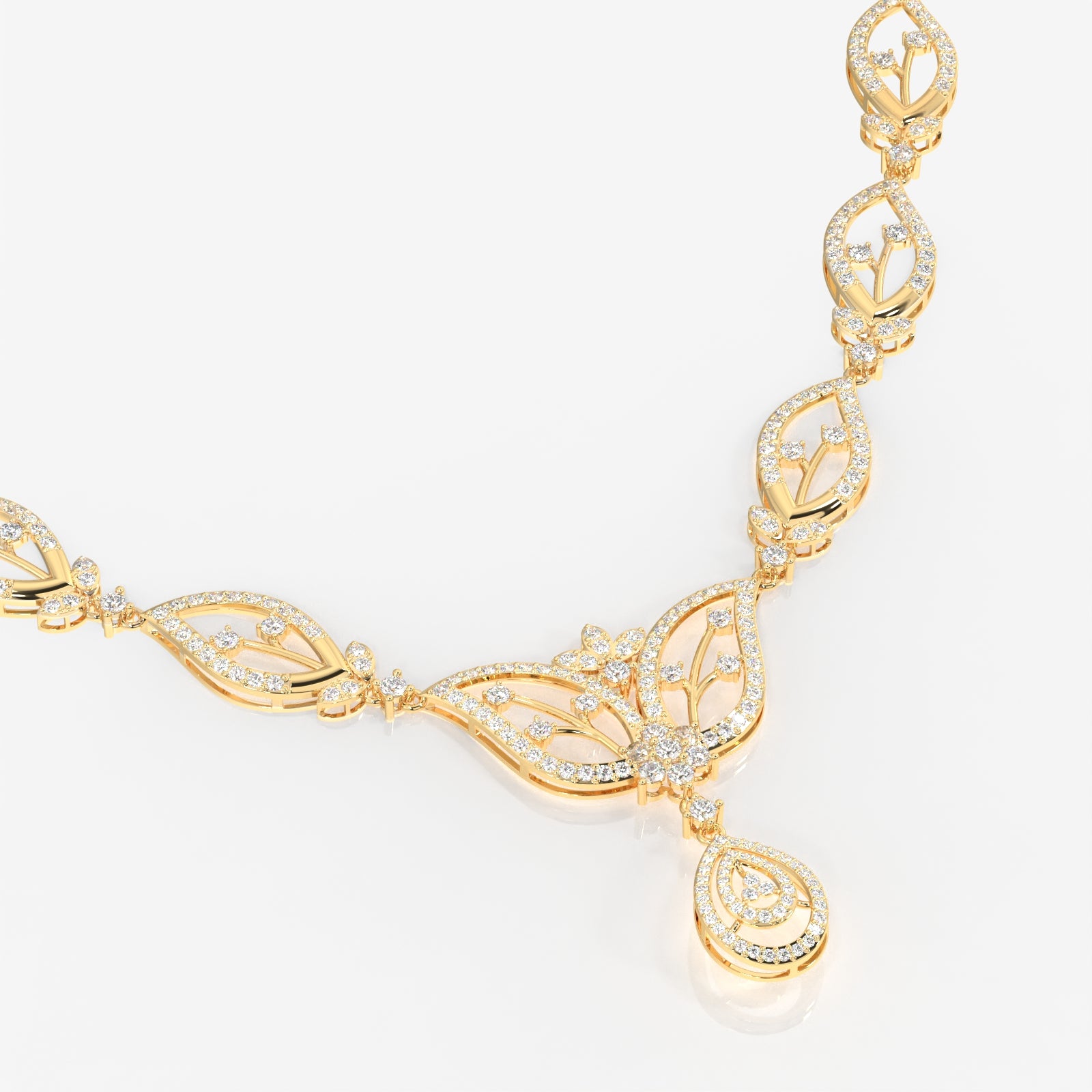 Buy Caratbazaar Round Cut Moissanite Diamond Sterling Silver Necklace & Earrings