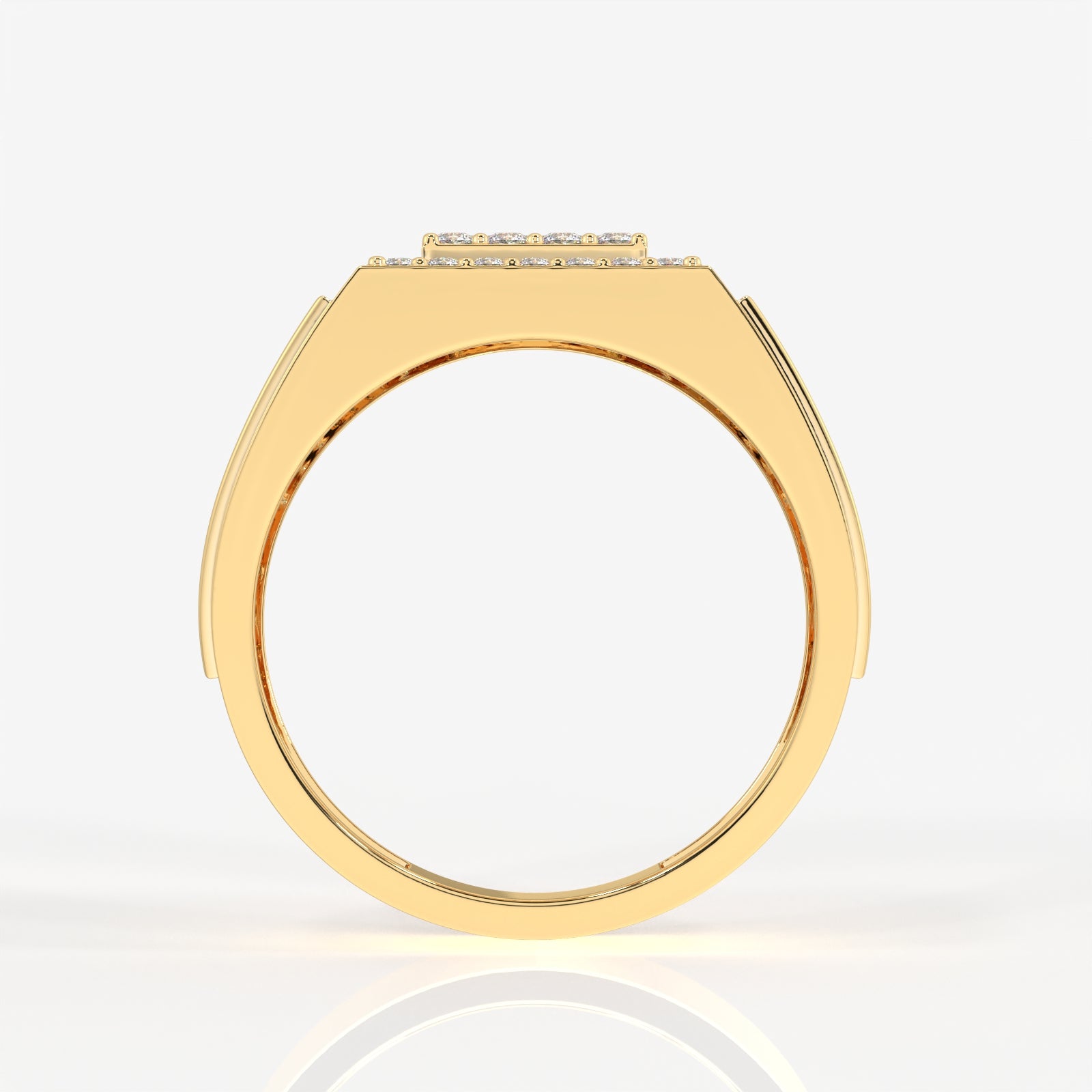 Buy Caratbazaar Royal Grid Lab Grown Diamond Men's 14K Yellow Gold Ring