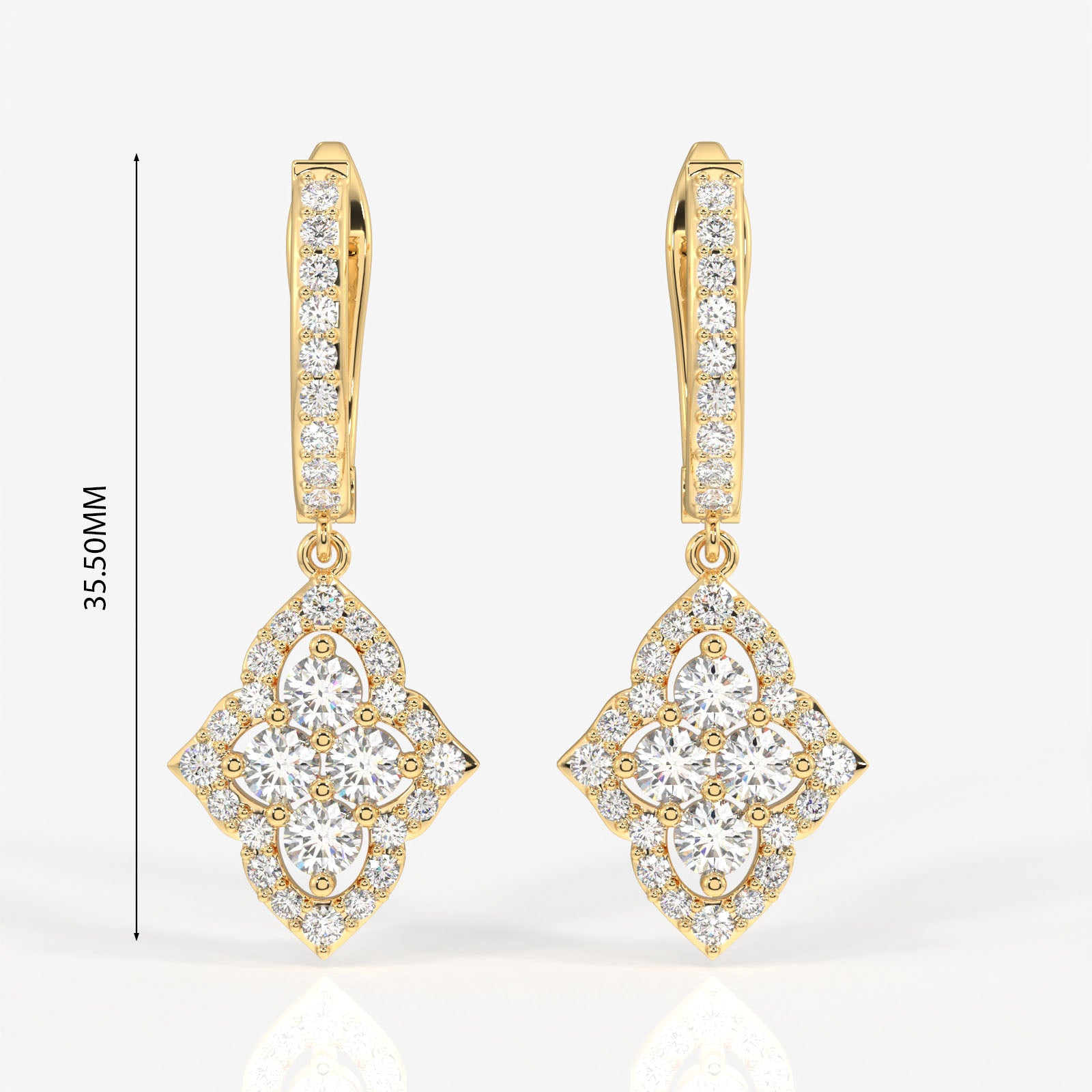 Buy Caratbazaar Stellar Marquise Lab Grown Danglers 14k Gold Earrings