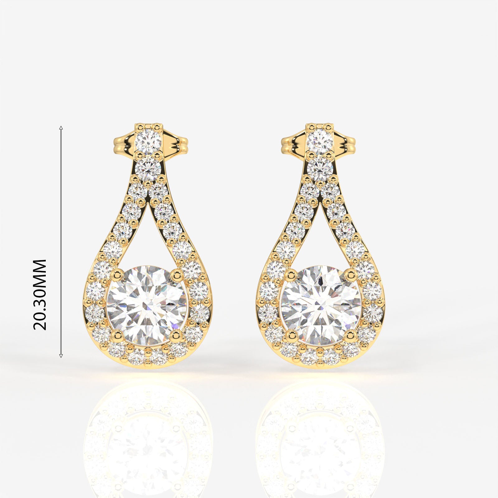 Buy Caratbazaar Twilight Sparkle Lab Grown Drop 14k Gold Earrings