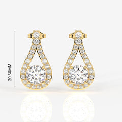 Buy Caratbazaar Twilight Sparkle Lab Grown Drop 14k Gold Earrings