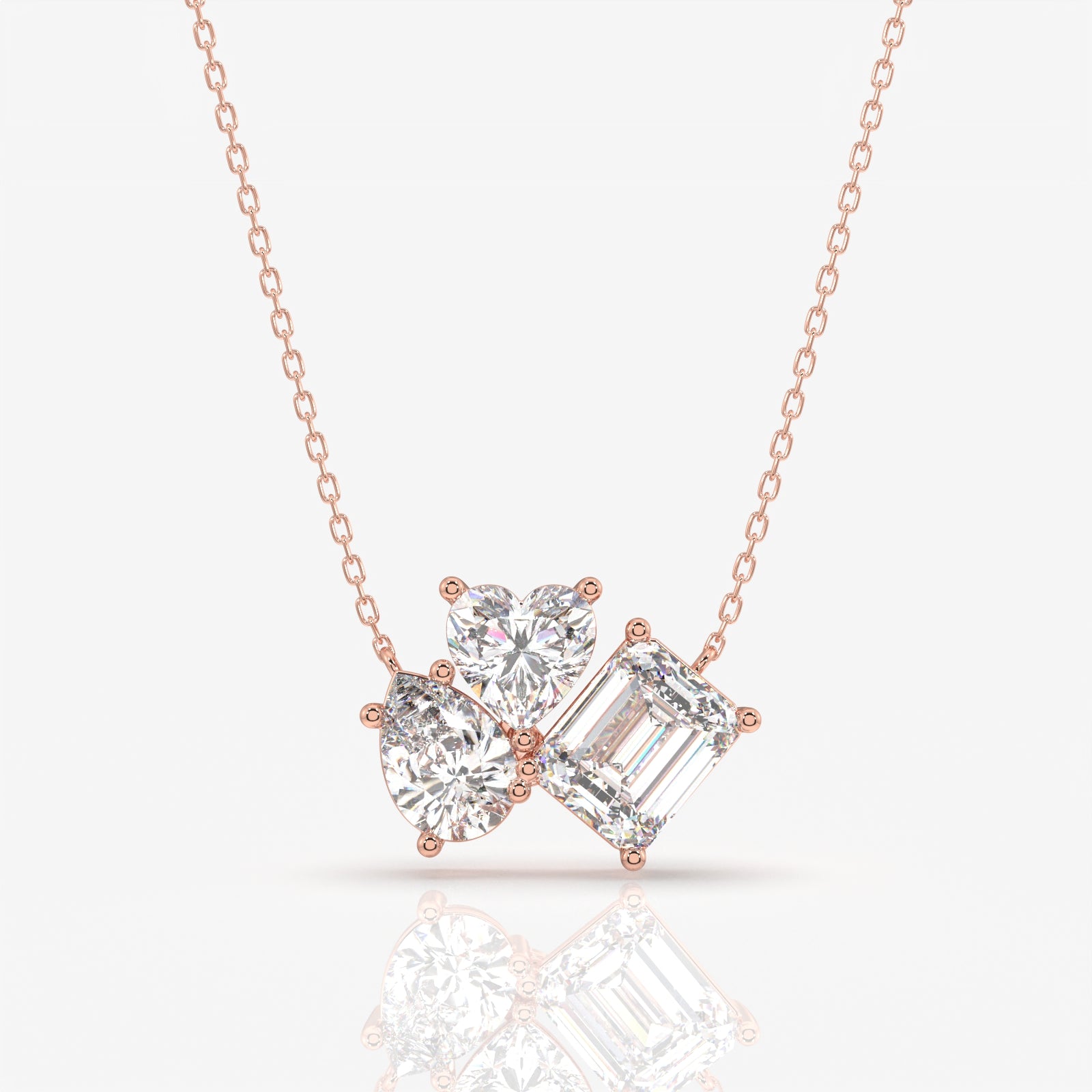 Buy Caratbazaar Cluster Trio Lab Grown Diamond Fashion 14k Gold Pendant