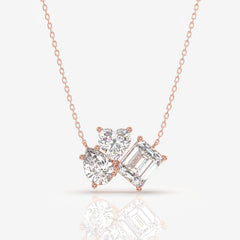 Buy Caratbazaar Cluster Trio Lab Grown Diamond Fashion 14k Gold Pendant