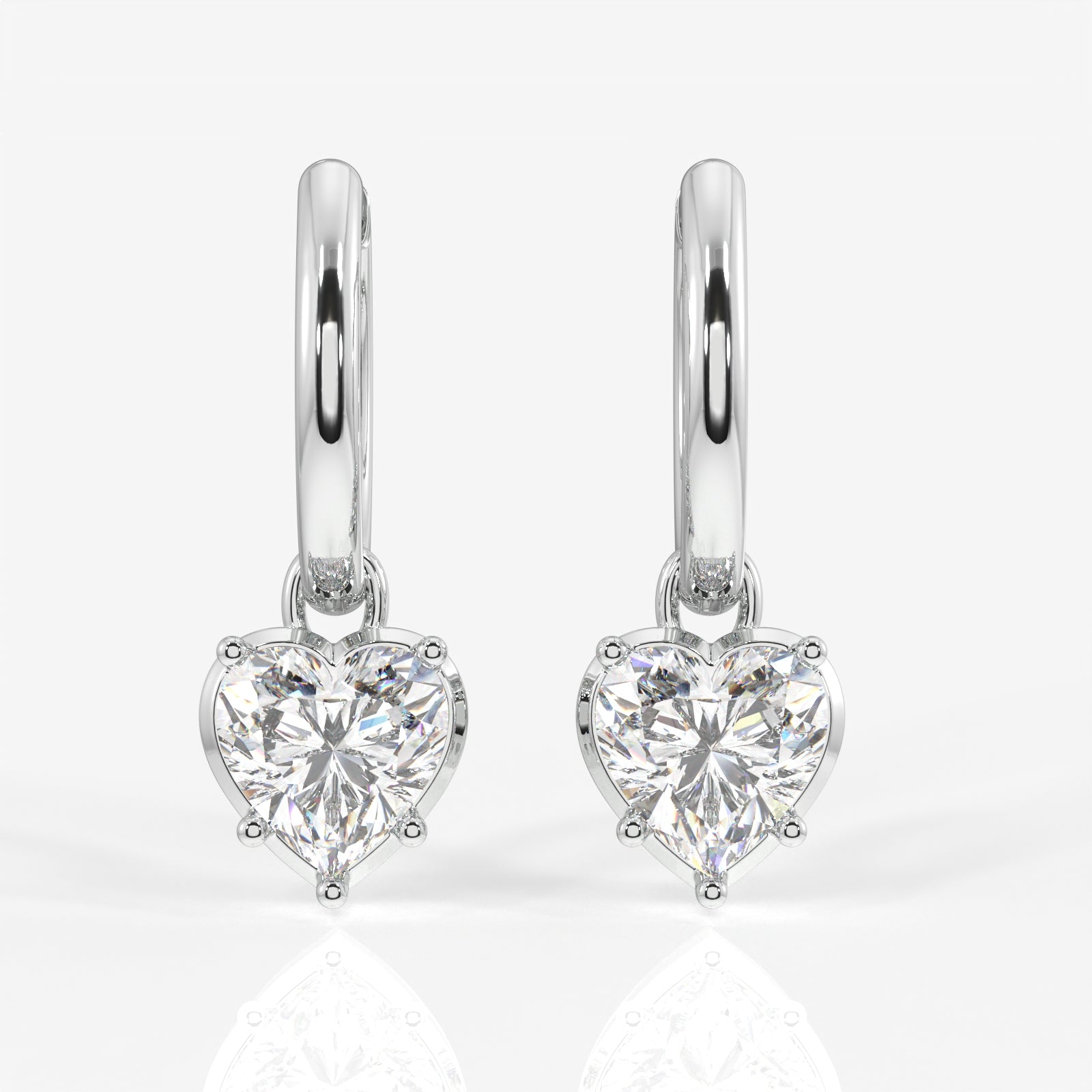 Buy Caratbazaar Heart Cut Lab Grown Diamond Dangler 14K Gold Earrings