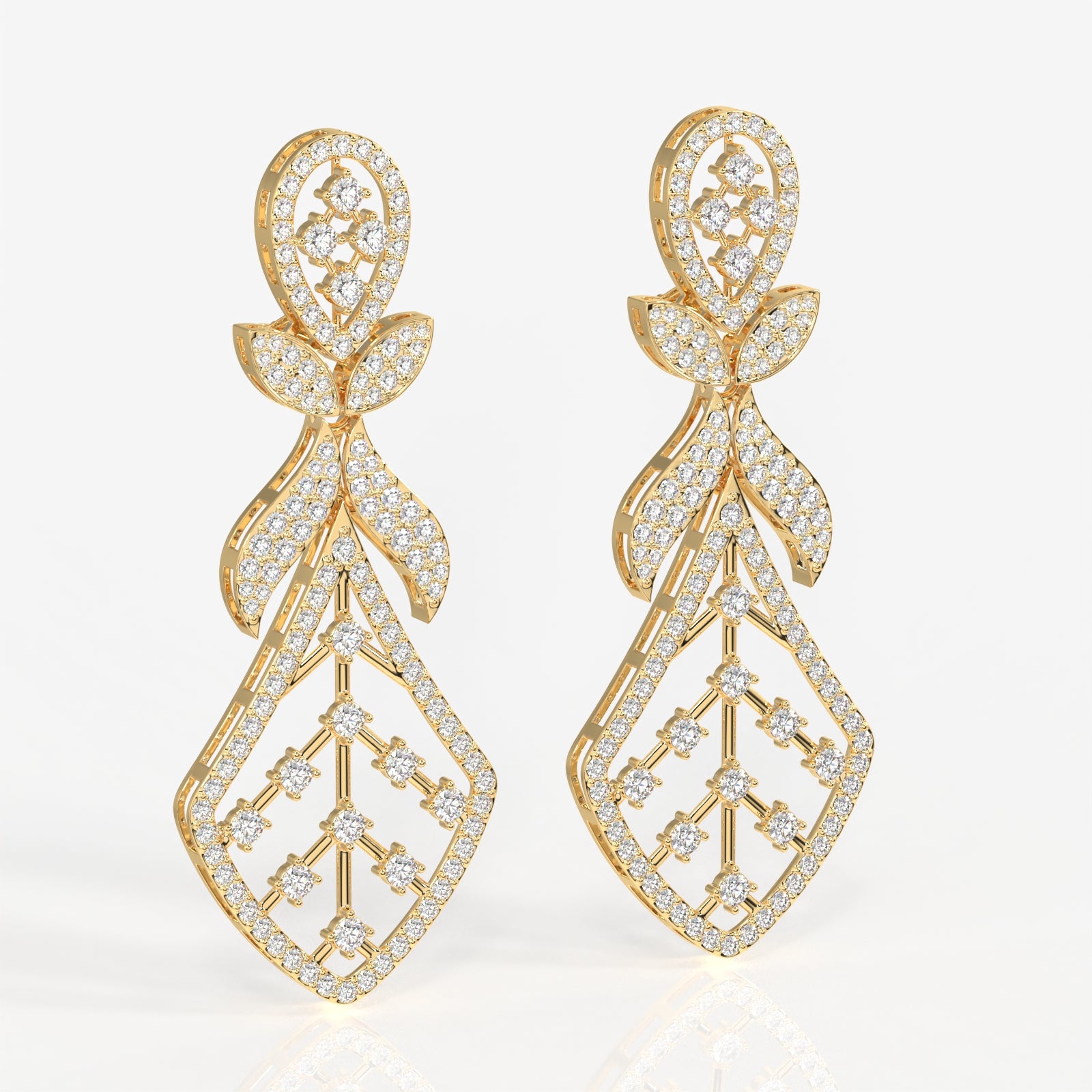 Buy Celestial Bow Moissanite Danglers 14k Gold Earrings