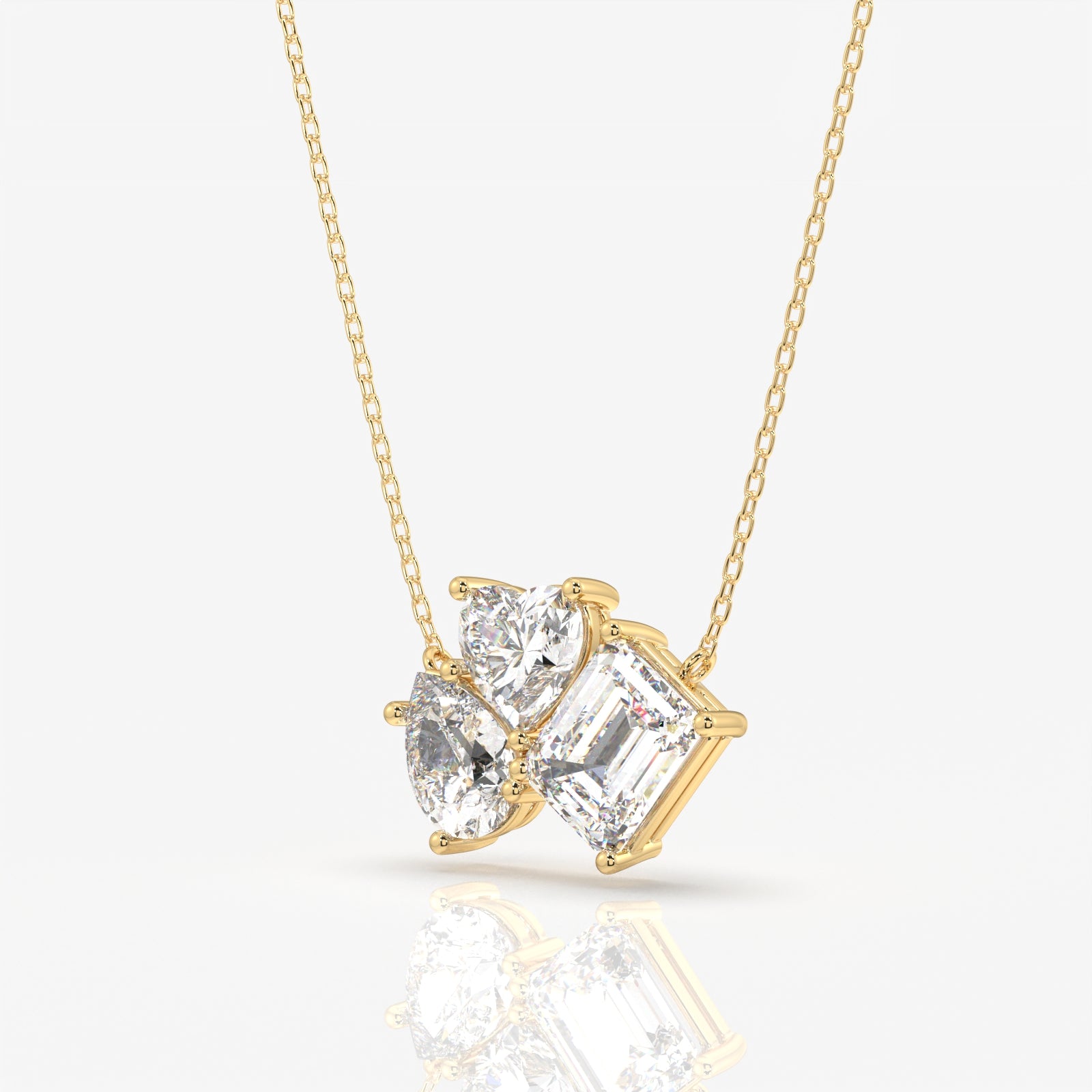 Buy Cluster Trio Lab Grown Diamond Fashion 14k Gold Pendant