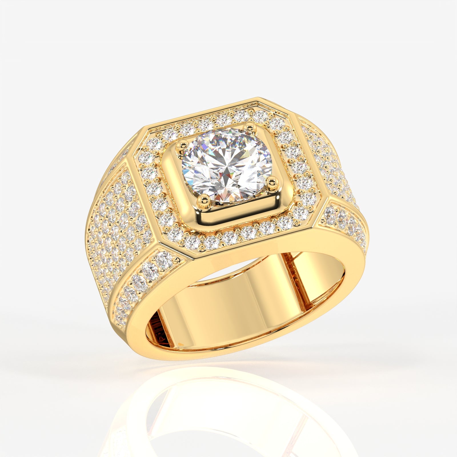 Buy Lab Grown Diamond, Full Star Men's 14k Gold Ring
