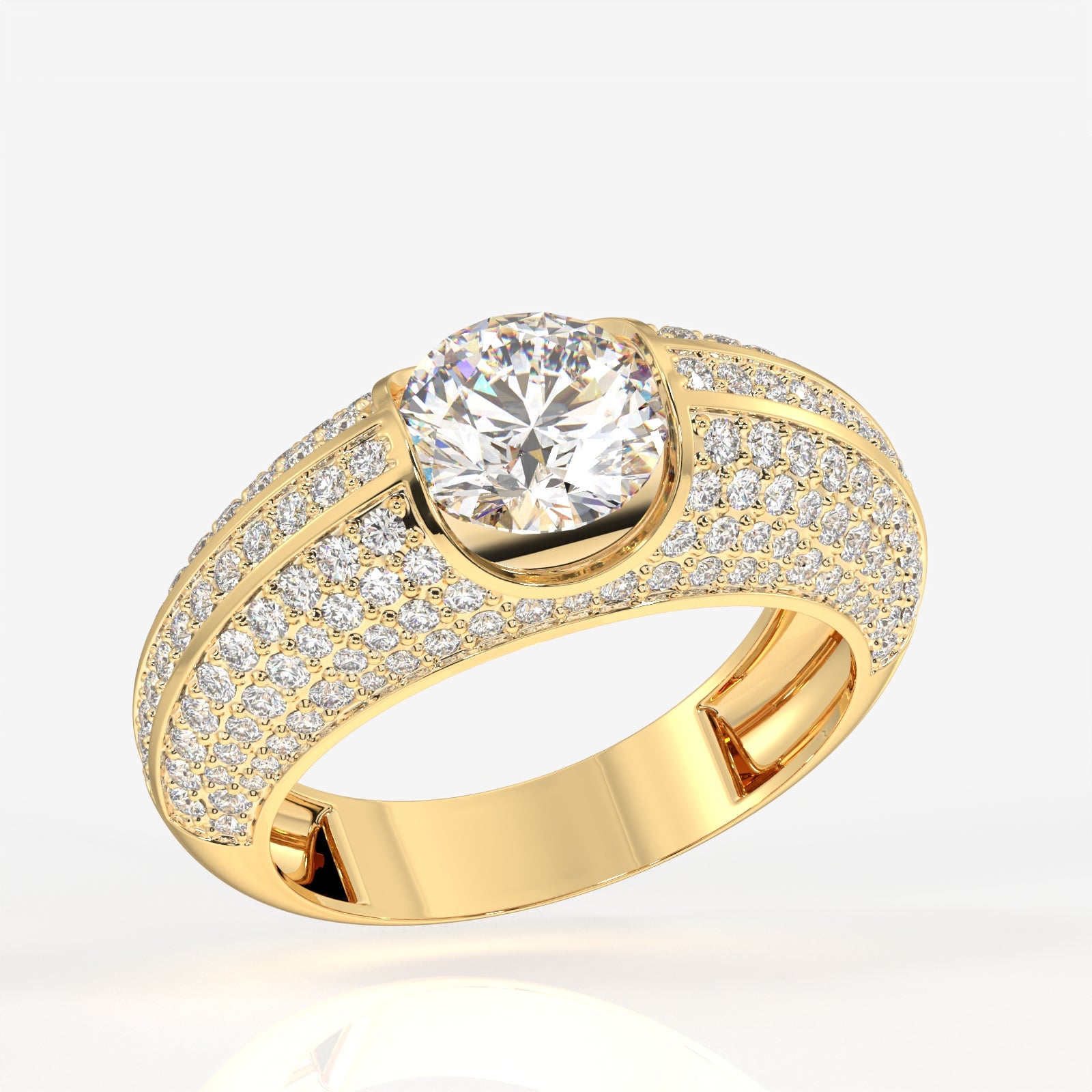 Buy Lab Grown Diamond, Luxe Accents Men's 14k Gold Ring