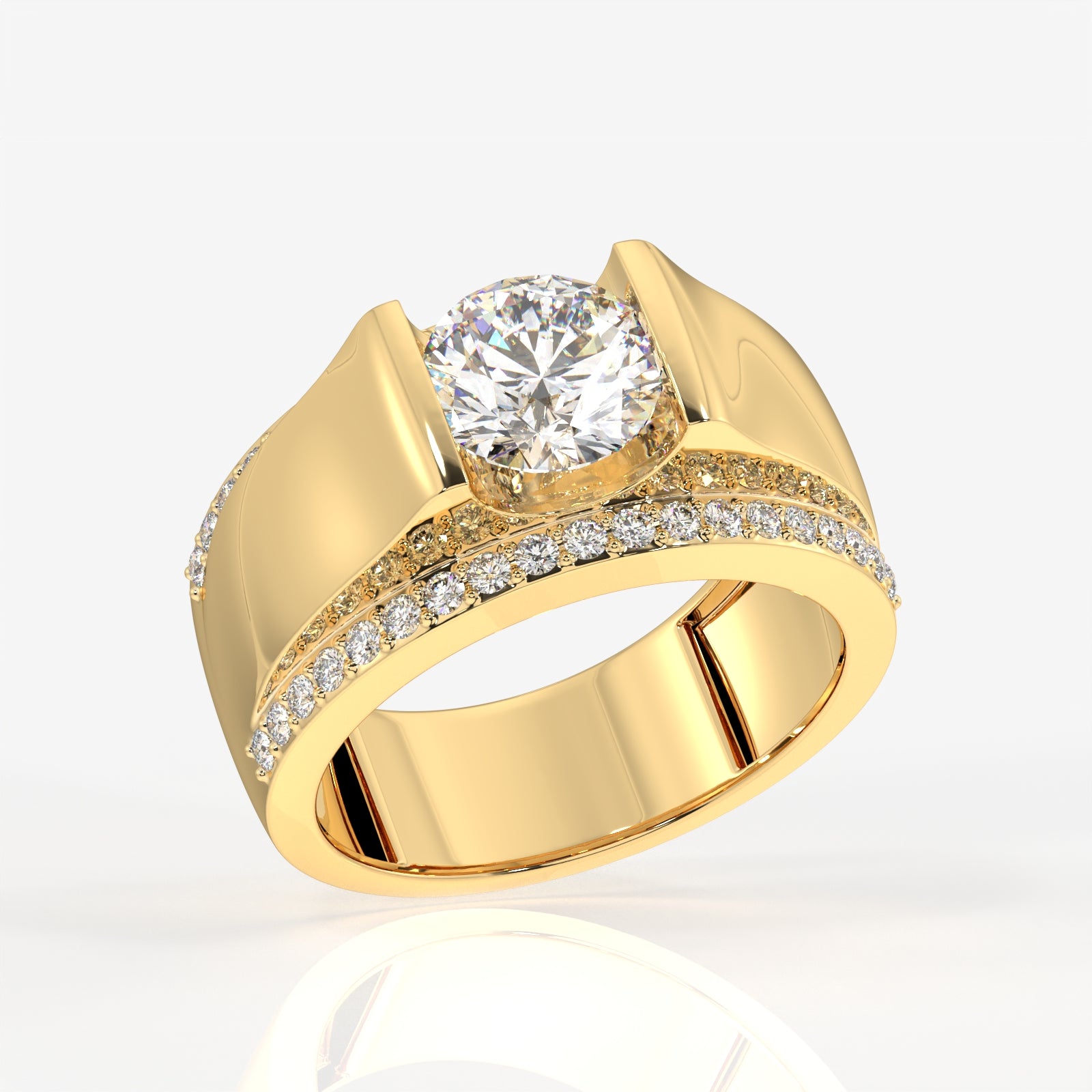Buy Lab Grown Diamond, Matt Men's 14k Gold Ring