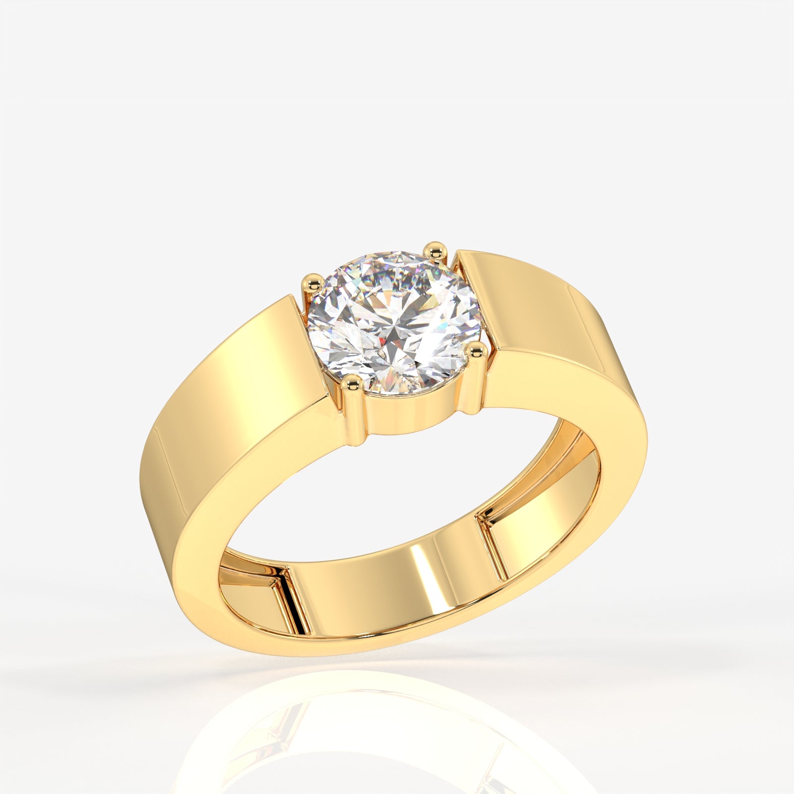 Buy Lab Grown Diamond, Simple Classic Men's 14k Gold Ring