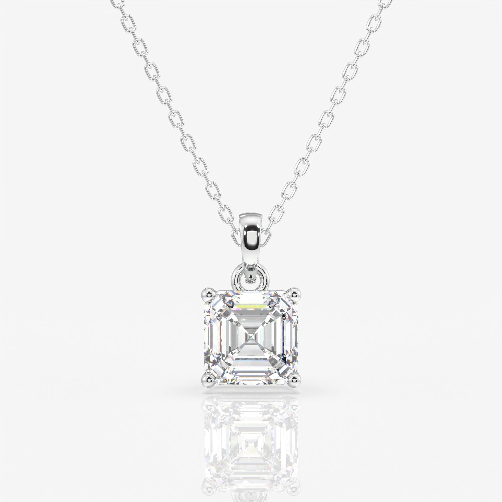 Buy Premium Asscher Cut Lab Grown Diamond Solitaire 14k Gold Pendant
