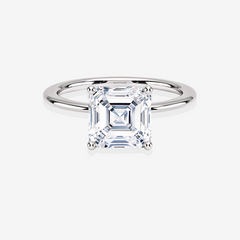 Buy Premium Asscher Cut Moissanite Diamond Solitaire Engagement Sterling Silver Ring