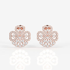 Buy Premium Clover Charm Moissanite Stud 14k Gold Earrings