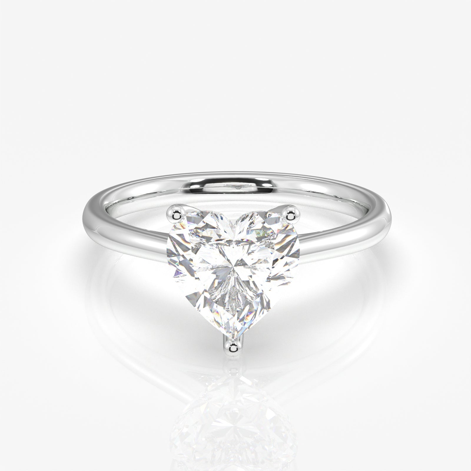 Buy Premium Heart Cut Lab Grown Diamond Classic Solitaire Engagement 14k Gold Ring