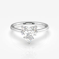 Buy Premium Heart Cut Lab Grown Diamond Classic Solitaire Engagement 14k Gold Ring