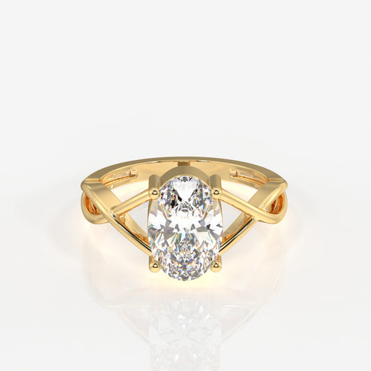 Oval Cut Moissanite Diamond Engagement Sterling Silver Ring