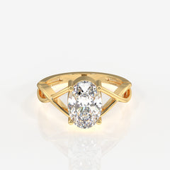 Oval Cut Moissanite Diamond Engagement Sterling Silver Ring