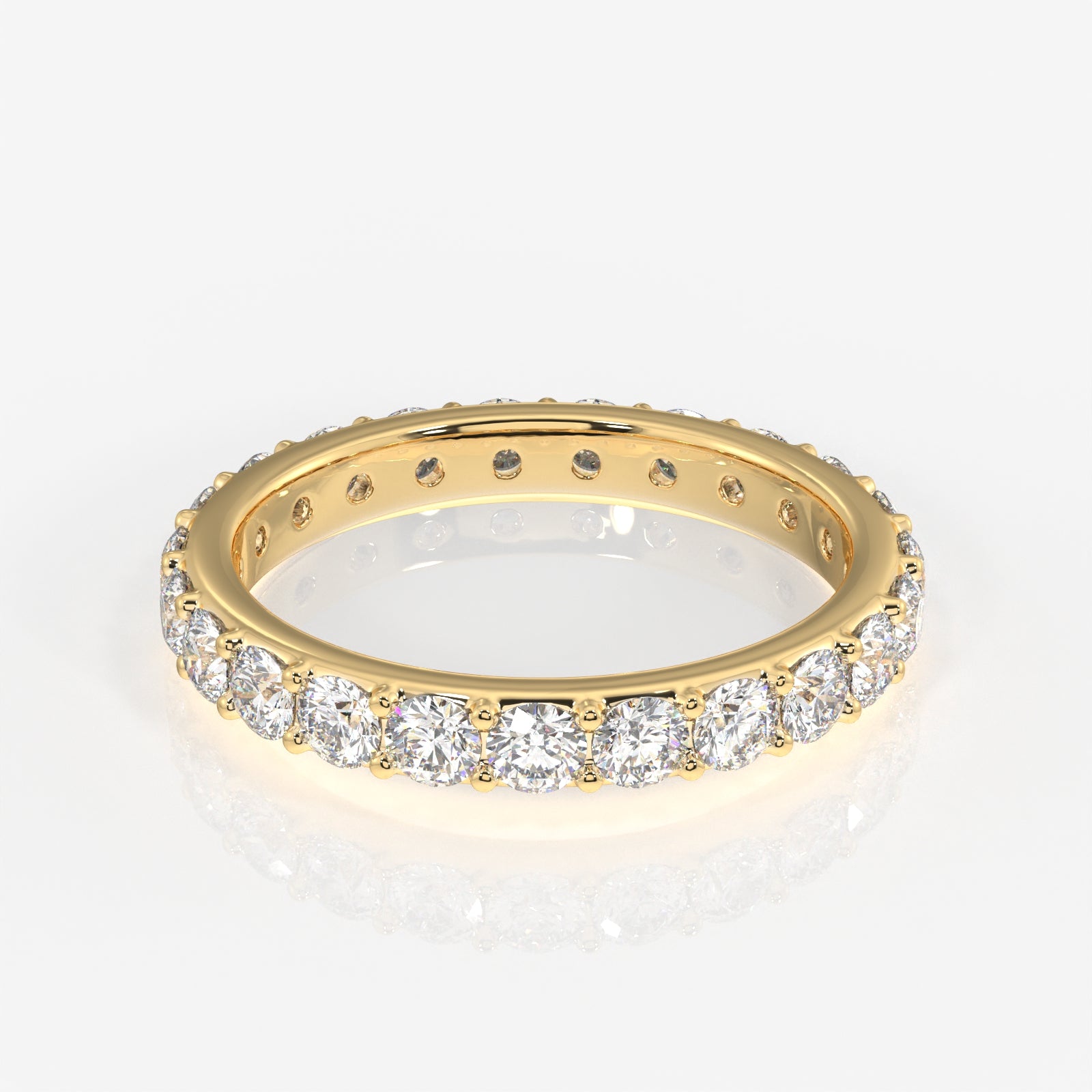 Buy Premium Round Cut Lab Grown Diamond Eternity 14k Gold Band Ring