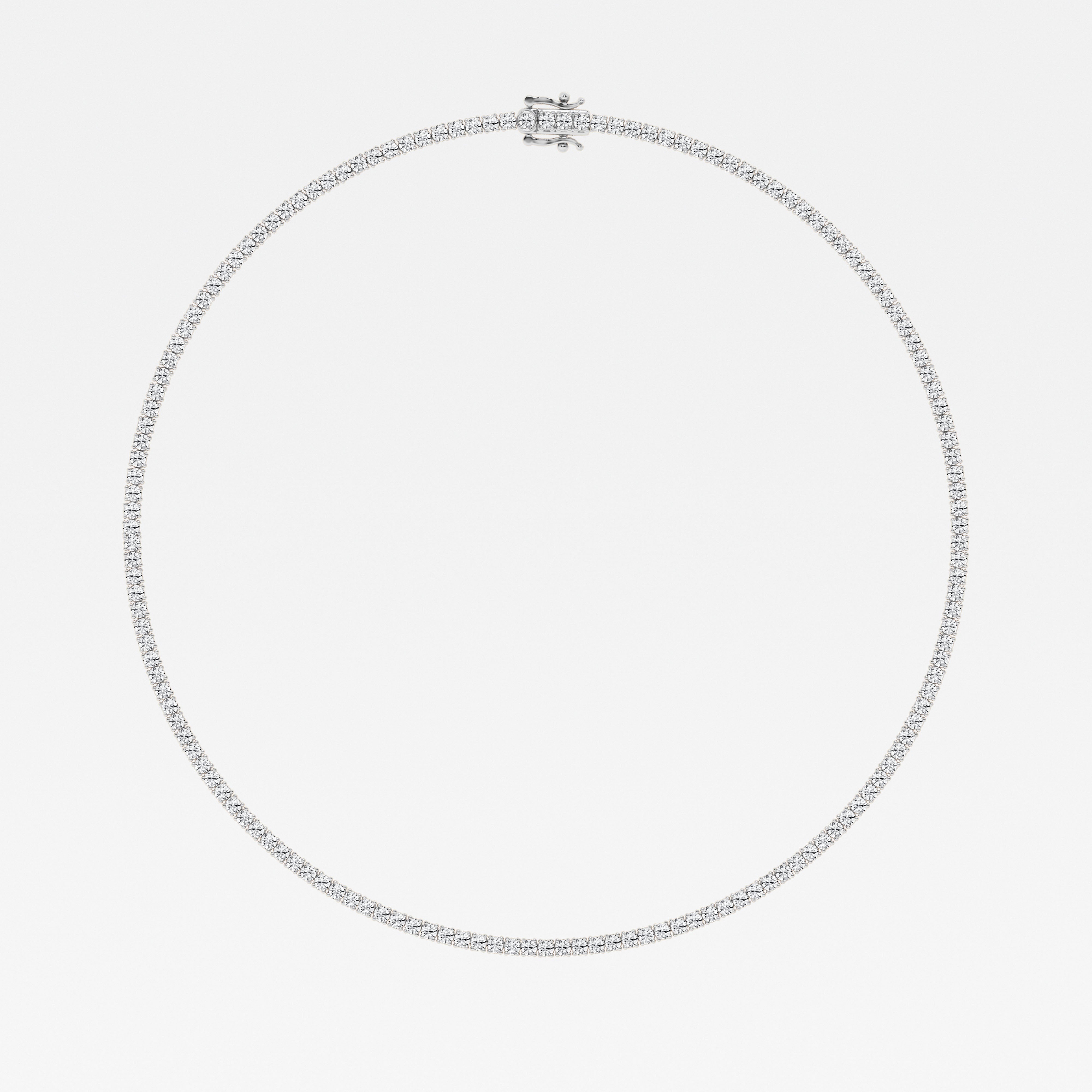 Buy Round Cut Lab Grown Diamond Four Prong Tennis Fashion 14K Gold Necklace