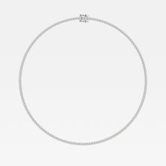 Buy Round Cut Lab Grown Diamond Four Prong Tennis Fashion 14K Gold Necklace