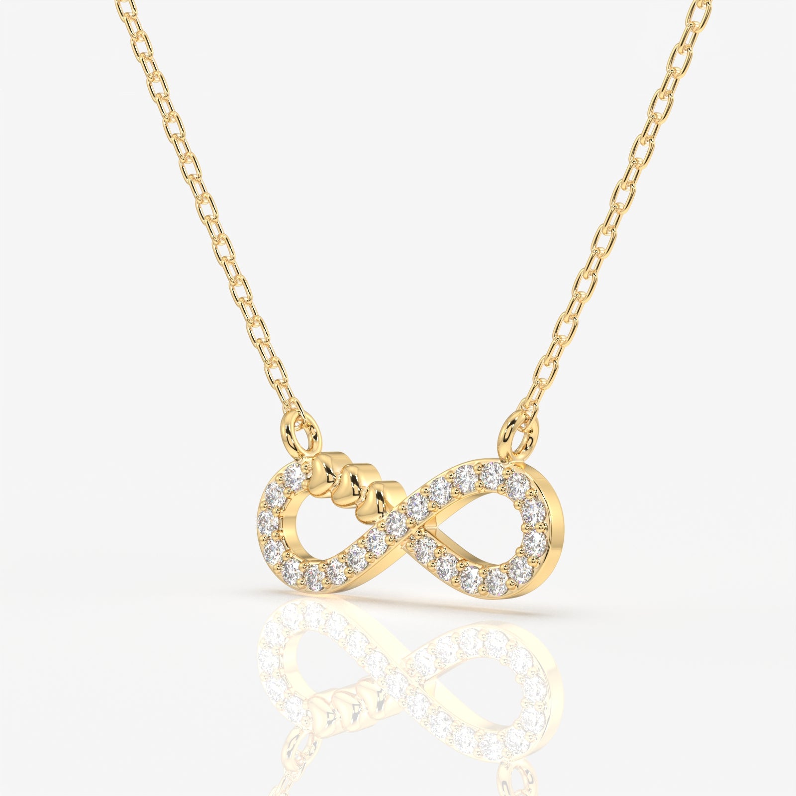 Buy Round Cut Lab Grown Diamond Infinity fashion 14k Gold Pendant