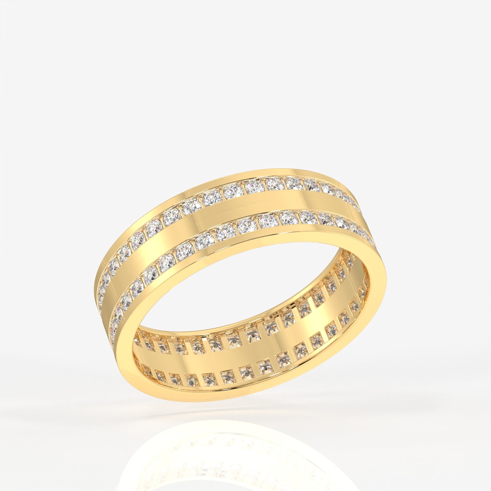 Buy Round Cut Lab Grown Diamond Men's 14k Gold Band Ring