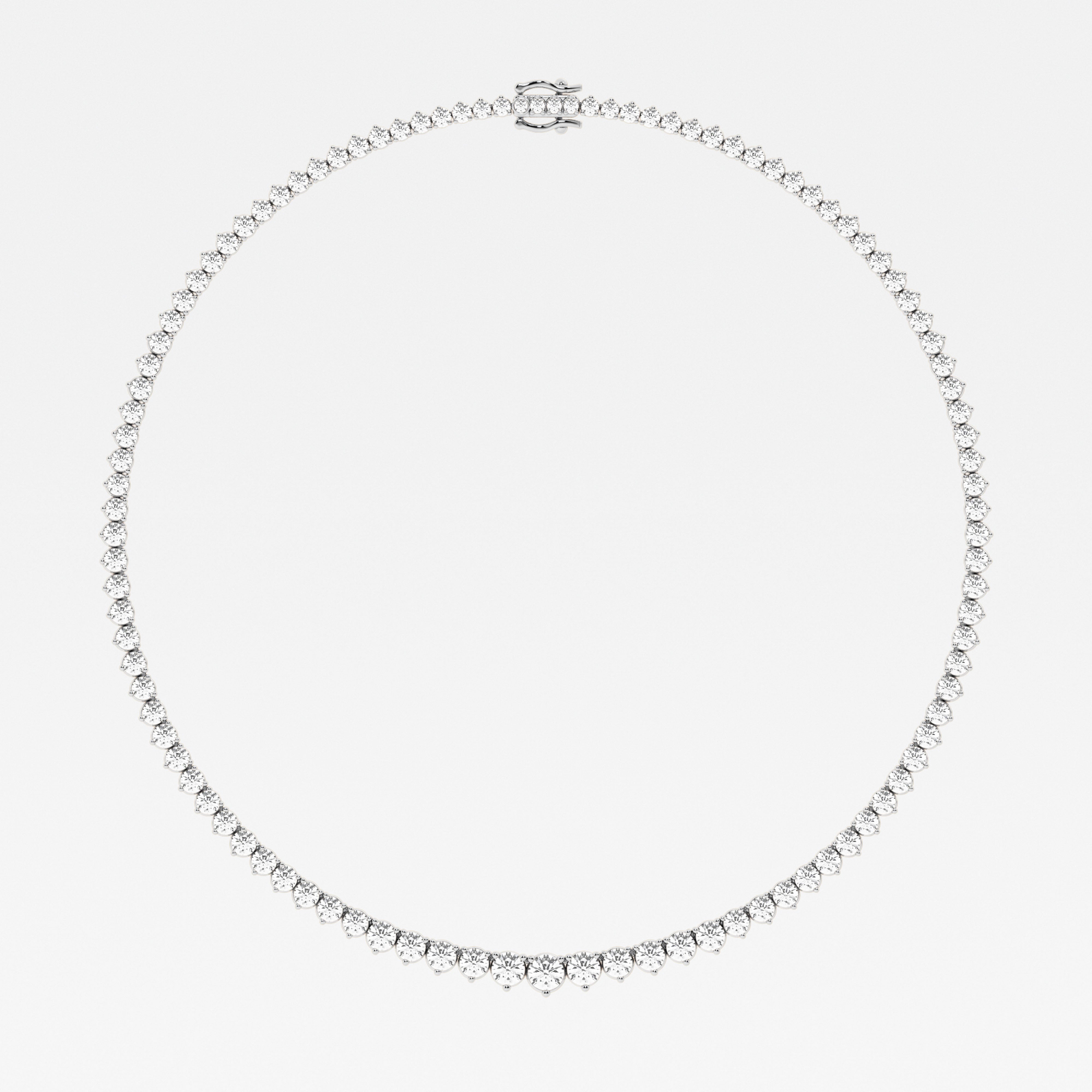 Buy Round Cut Moissanite Diamond Tennis 18k Gold Necklace