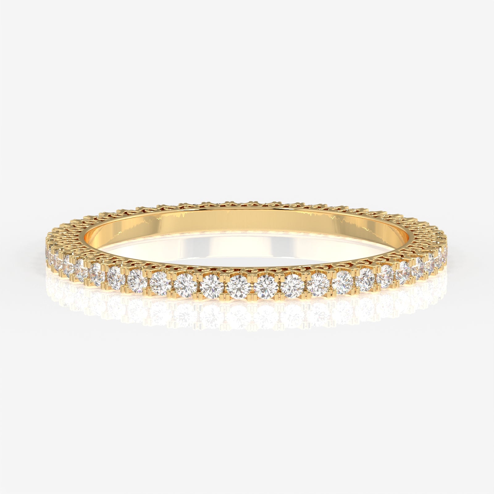 Buy Women's Round Cut Moissanite Diamond 18K Gold Bangle