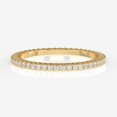 Buy Women's Round Cut Moissanite Diamond 18K Gold Bangle