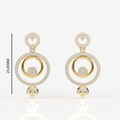Buy new caratbazaar Aurelle Lab Grown Diamond Studded 18k Gold Earrings