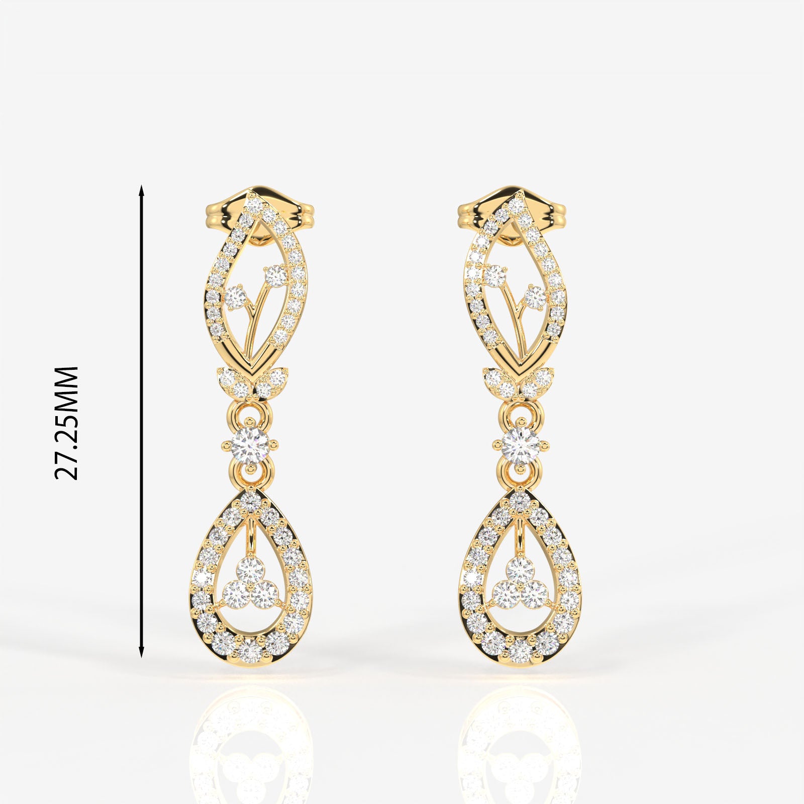 Buy new Caratbazaar Lumia Lab Grown Diamond Wedding 18K Gold Earrings