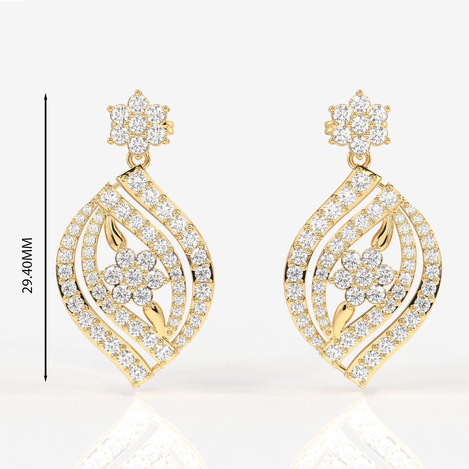 Buy new Florence Lab Grown Diamond Bridal 18k Gold Earrings